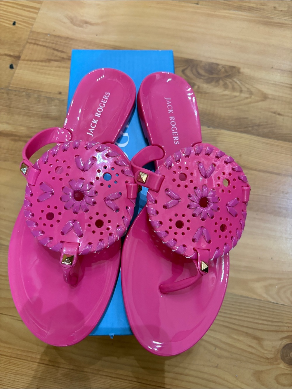 New In Box Jack Rogers Magenta Georgica Jelly  Sandals Bog Girl Size 4